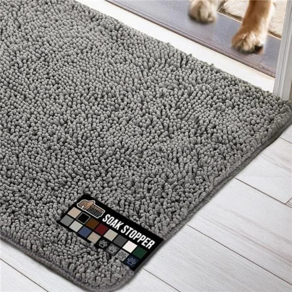 Ultra Absorbent Grippy Doormat for Muddy Dog Paws, 30x20 Machine Washable Soak